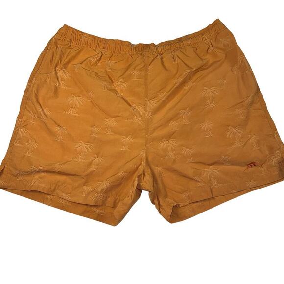 Tommy Bahama Orange Palm Tree Embossed Swim Trunks Mesh Brief Size L - Picture 1 of 11